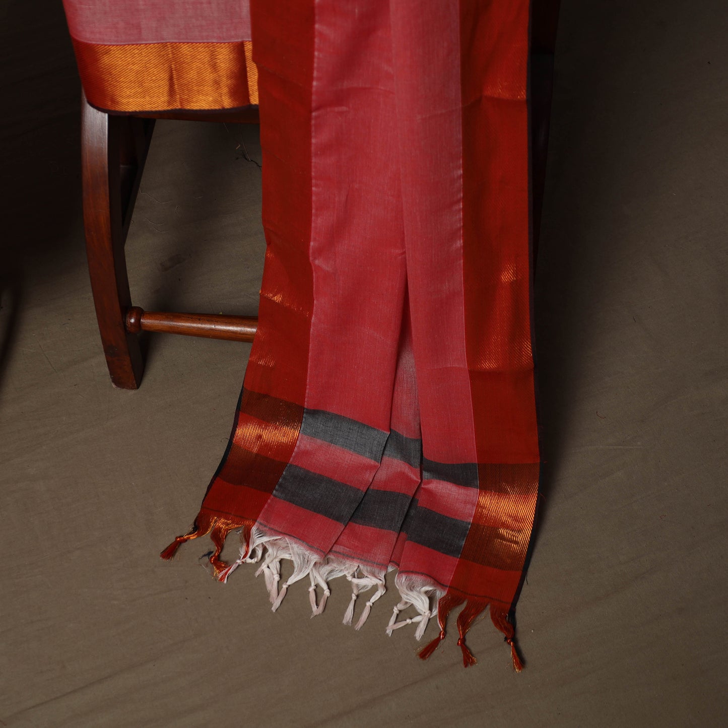 Dharwad Cotton 3pc Unstitched Dress Material Suit Set with Woven Border 47