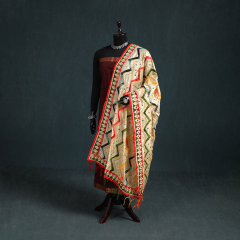 Ranihati Chanderi Silk Zig Zag Hand Embroidery Dupatta 75