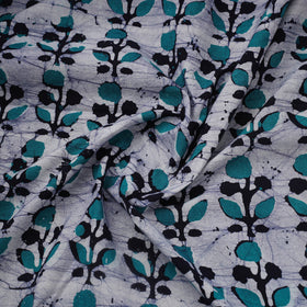 Blue Cotton Kutch Hand Batik Print Fabric