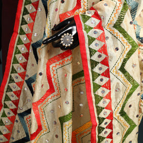 Ranihati Chanderi Silk Zig Zag Hand Embroidery Dupatta 75