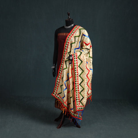 Ranihati Chanderi Silk Zig Zag Hand Embroidery Dupatta 76
