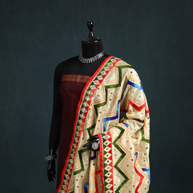 Ranihati Chanderi Silk Zig Zag Hand Embroidery Dupatta 76