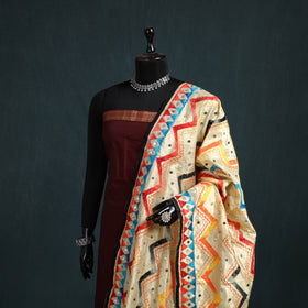 Ranihati Chanderi Silk Zig Zag Hand Embroidery Dupatta 77