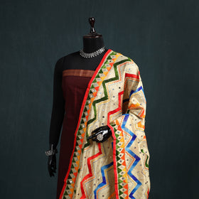 Ranihati Chanderi Silk Zig Zag Hand Embroidery Dupatta 78