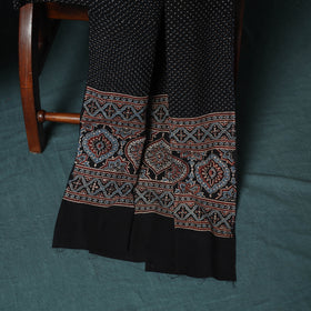 Hand Block Print Natural Dyed Cotton Ajrakh 3pc Unstitched Dress Material Suit Set 08