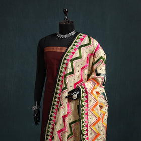 Ranihati Chanderi Silk Zig Zag Hand Embroidery Dupatta 79