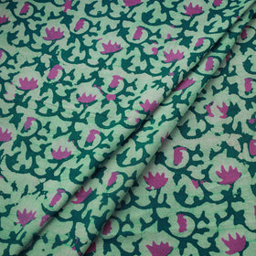 Green Cotton Kutch Hand Batik Print Fabric