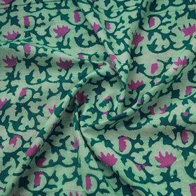 Green Cotton Kutch Hand Batik Print Fabric