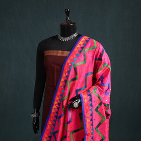 Ranihati Chanderi Silk Zig Zag Hand Embroidery Dupatta 80