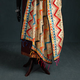 Ranihati Chanderi Silk Zig Zag Hand Embroidery Dupatta 81