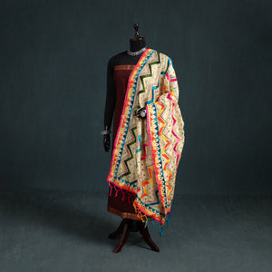 Ranihati Chanderi Silk Zig Zag Hand Embroidery Dupatta 82