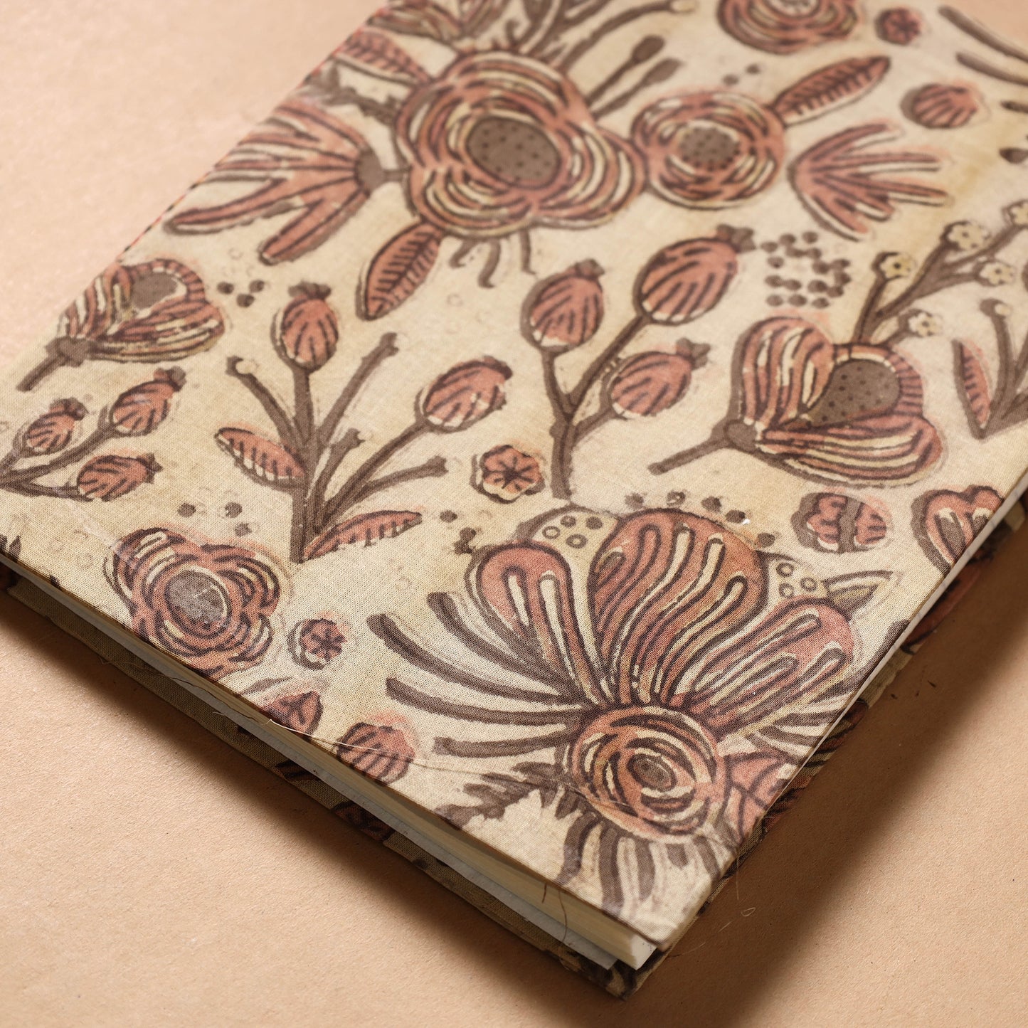Bagru Fabric Cover Handmade Paper Notebook (9 x 7 in)