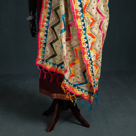 Ranihati Chanderi Silk Zig Zag Hand Embroidery Dupatta 82