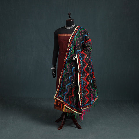 Ranihati Chanderi Silk Zig Zag Hand Embroidery Dupatta 83