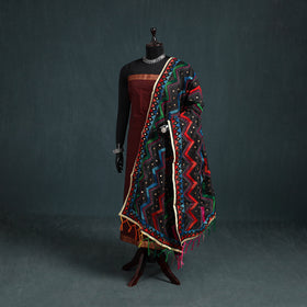 Ranihati Chanderi Silk Zig Zag Hand Embroidery Dupatta 83