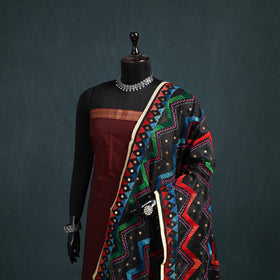 Ranihati Chanderi Silk Zig Zag Hand Embroidery Dupatta 83