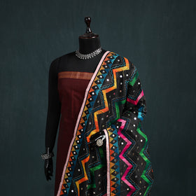 Ranihati Chanderi Silk Zig Zag Hand Embroidery Dupatta 84