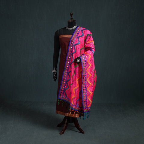 Ranihati Chanderi Silk Zig Zag Hand Embroidery Dupatta 86