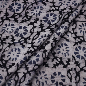 Black Cotton Kutch Hand Batik Print Fabric