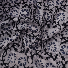 Black Cotton Kutch Hand Batik Print Fabric