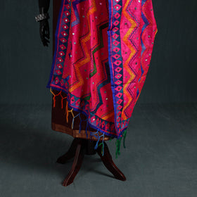Ranihati Chanderi Silk Zig Zag Hand Embroidery Dupatta 87
