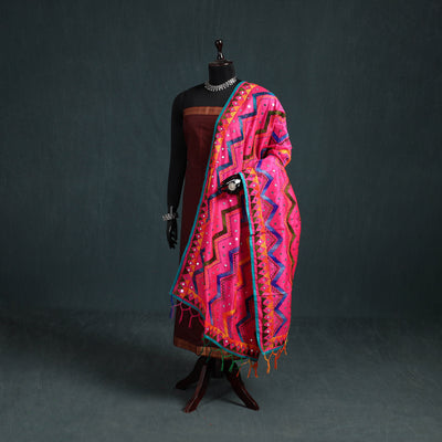 Ranihati Chanderi Silk Zig Zag Hand Embroidery Dupatta 88