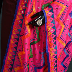 Ranihati Chanderi Silk Zig Zag Hand Embroidery Dupatta 89