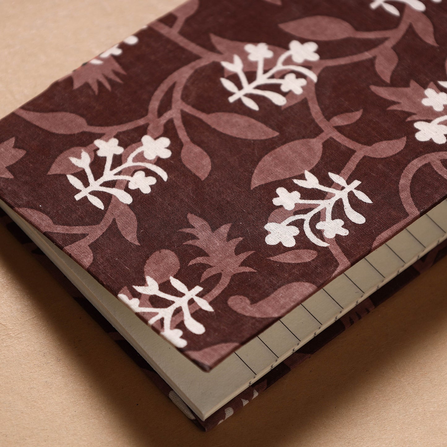 Sanganeri Fabric Cover Handmade Paper Notebook (7 x 5 in)