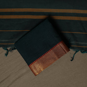 Dharwad Cotton 3pc Unstitched Dress Material Suit Set with Woven Border 35