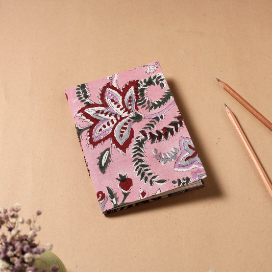 Sanganeri Fabric Cover Handmade Paper Notebook (7 x 5 in)