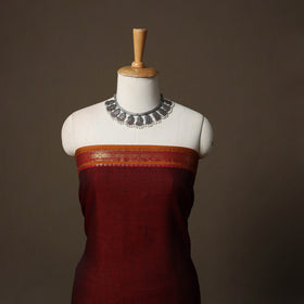 Dharwad Cotton 3pc Unstitched Dress Material Suit Set with Woven Border 32