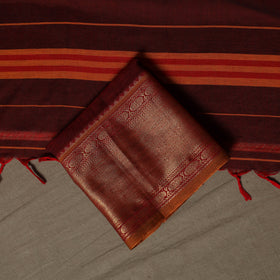 Dharwad Cotton 3pc Unstitched Dress Material Suit Set with Woven Border 32