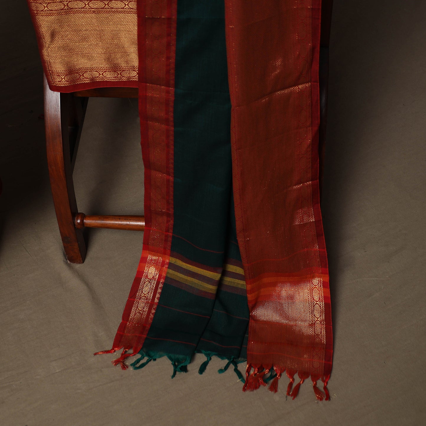 Dharwad Cotton 3pc Unstitched Dress Material Suit Set with Woven Border 31