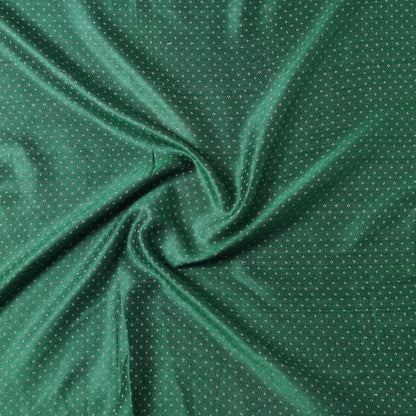 Green - Pure Handloom Mashru Silk Cotton Precut Fabric (2 meter)