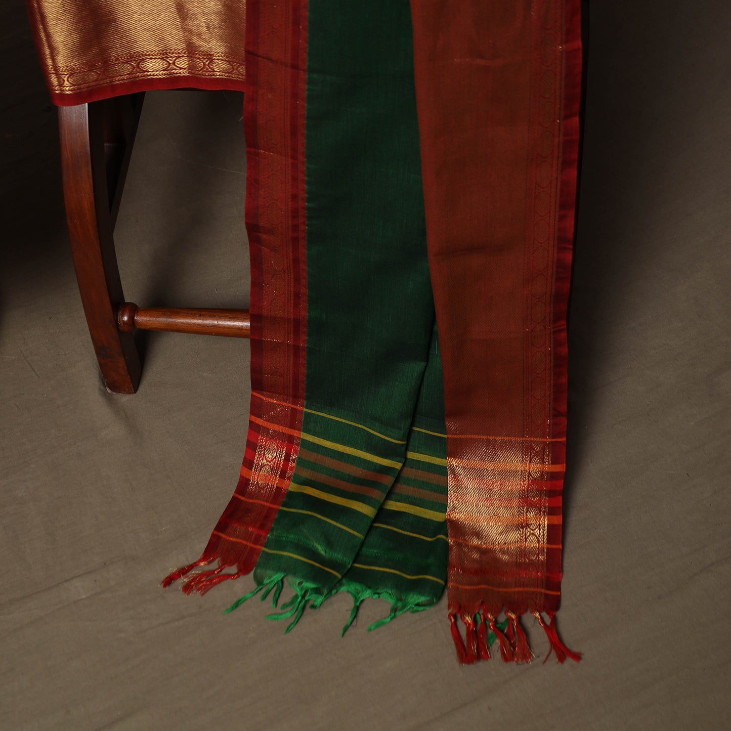 Dharwad Cotton 3pc Unstitched Dress Material Suit Set with Woven Border 30