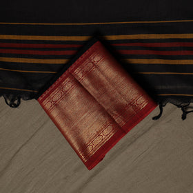 Dharwad Cotton 3pc Unstitched Dress Material Suit Set with Woven Border 29