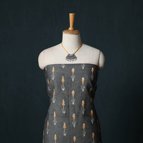 Pochampally Ikat Cotton 2pc Unstitched Dress Material Kurta Set with Jewellery 09