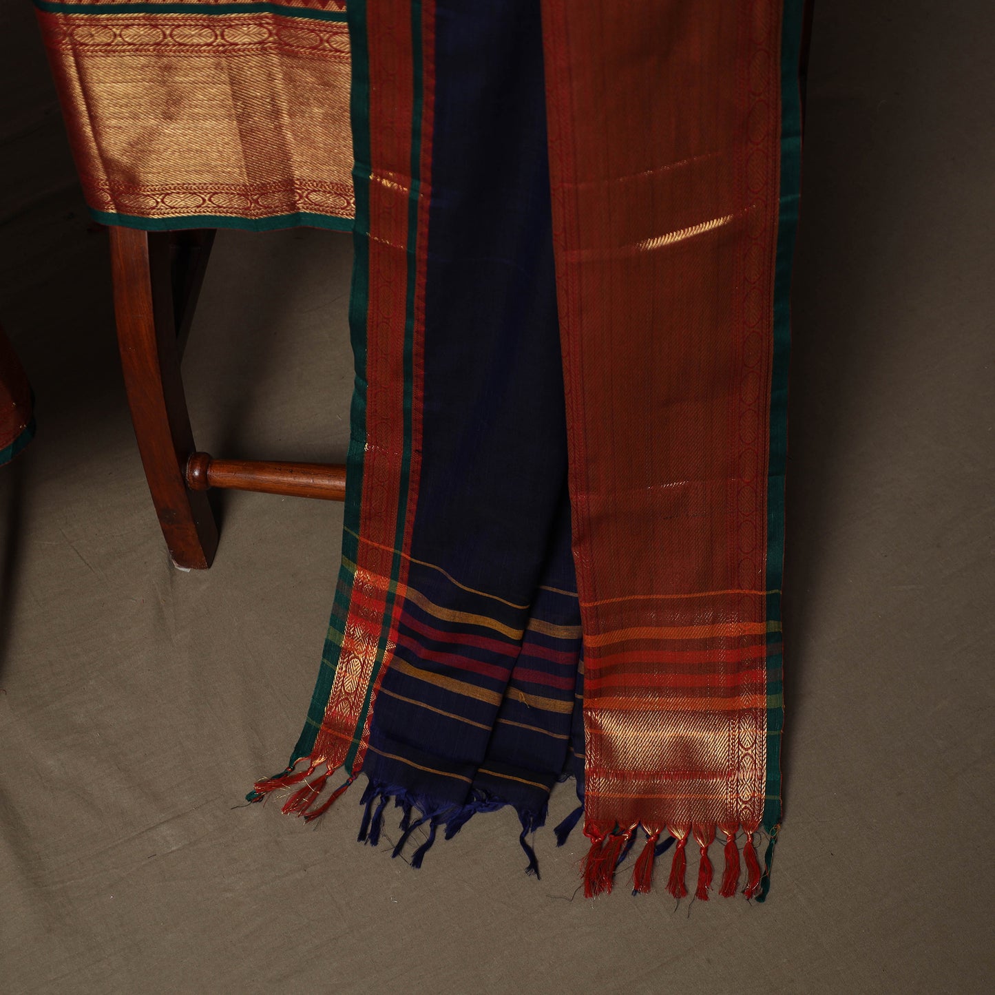 Dharwad Cotton 3pc Unstitched Dress Material Suit Set with Woven Border 28