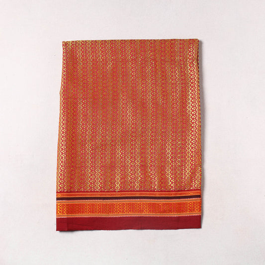 Orange - Karnataka Khun Weave Cotton Handloom Precut Fabric (1.7 meter)
