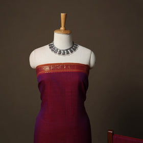 Dharwad Cotton 3pc Unstitched Dress Material Suit Set with Woven Border 26
