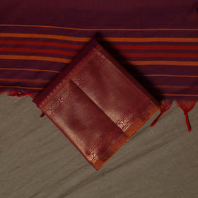 Dharwad Cotton 3pc Unstitched Dress Material Suit Set with Woven Border 26