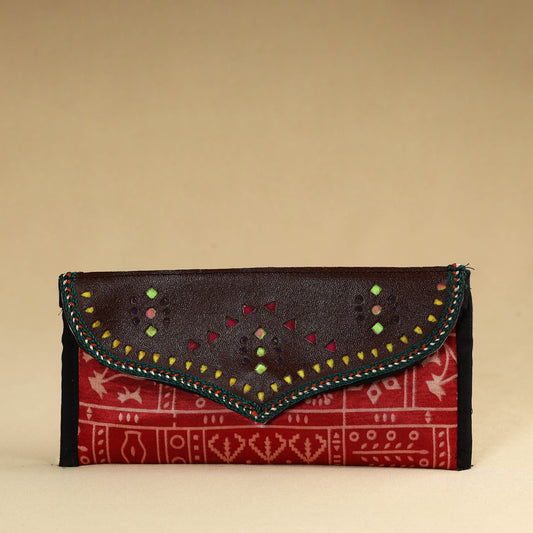 Kutch Embroidery Mashru Silk Handmade Leather Wallet 09