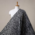 Black Hand Batik Print Cotton Fabric