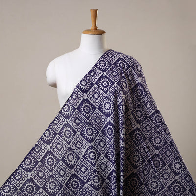 Purple Hand Batik Print Cotton Fabric