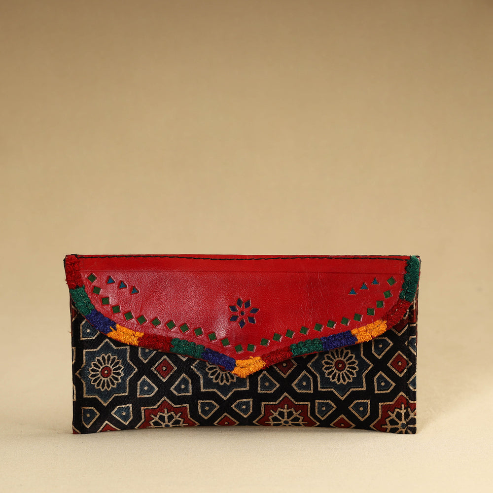 Multicolor - Kutch Embroidery Mashru Silk Handmade Leather Wallet 13