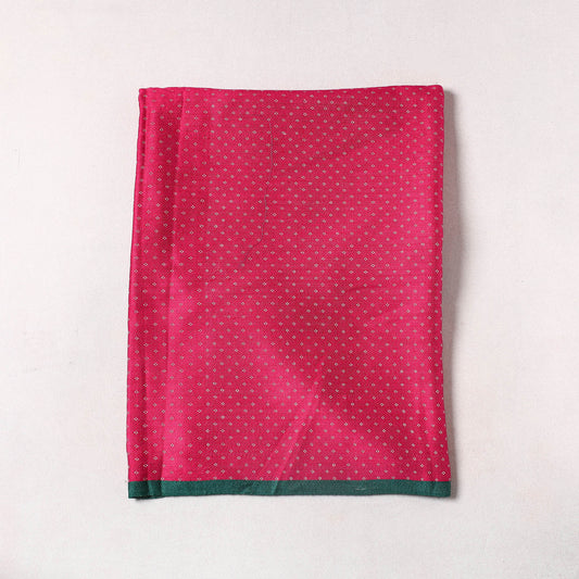 Pink - Pure Handloom Mashru Silk Cotton Precut Fabric (2 meter)
