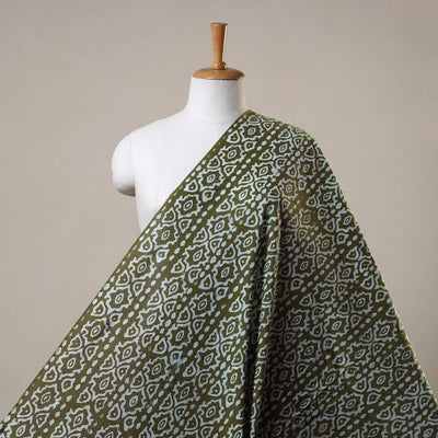 Green Hand Batik Print Cotton Fabric