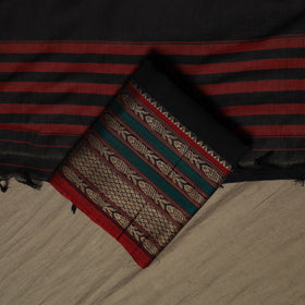 Dharwad Cotton 3pc Unstitched Dress Material Suit Set with Woven Border 21