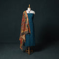 Jacquard Woven Cotton 2pc Unstitched Dress Material Kurta Set with Jewellery 21