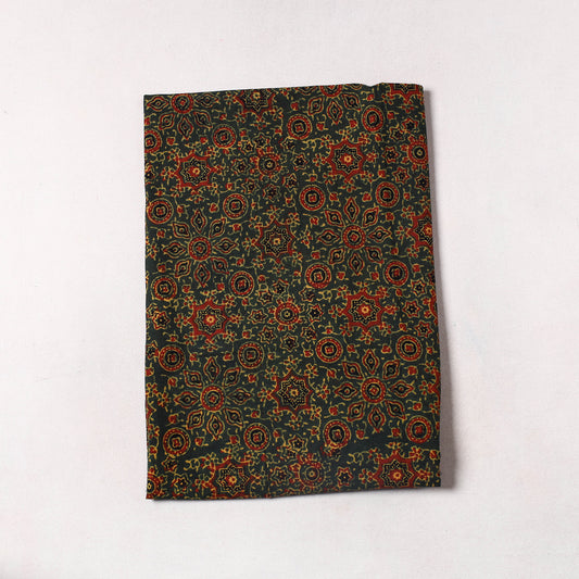 Green - Ajrakh Block Printed Cotton Precut Fabric (0.9 meter) 13